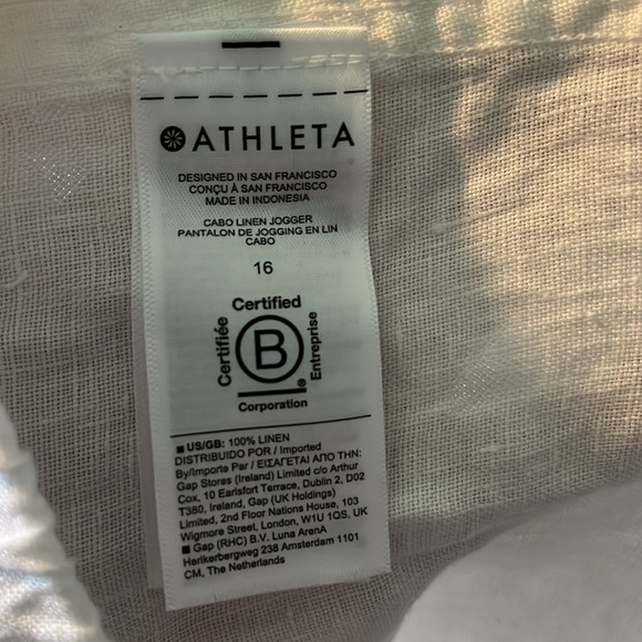Athleta Cabo Linen Jogger White NWT - Picture 10 of 10